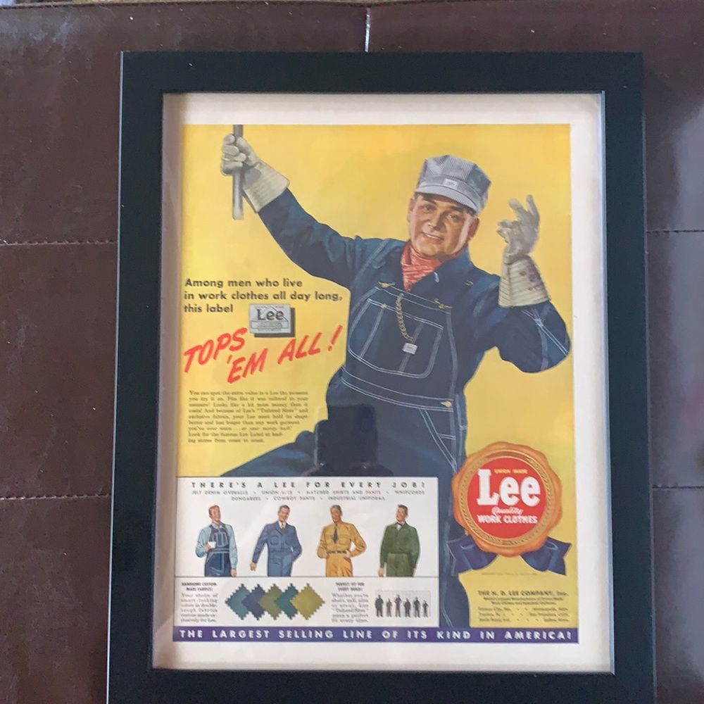Vintage Life Magazine Lee work clothes advertisement